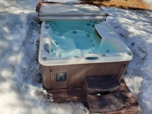crystal clear hot tub after service